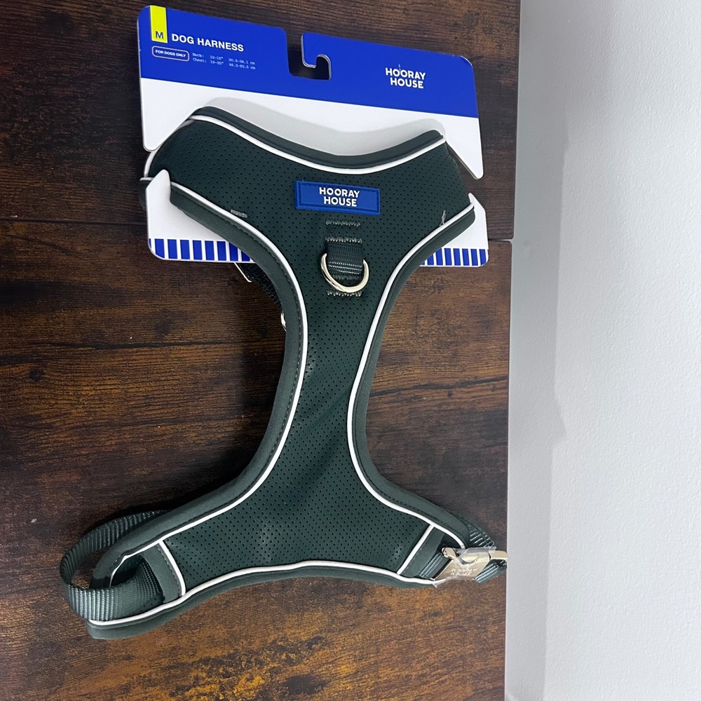 Hooray House Dog Harness Medium Forest Green Mesh Adjustable 082 09 6689